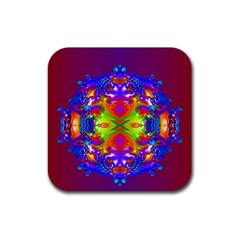 Abstract 6 Rubber Square Coaster (4 Pack)  by icarusismartdesigns
