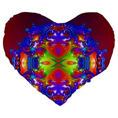 Abstract 6 Large 19  Premium Heart Shape Cushions by icarusismartdesigns