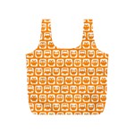 Yellow And White Owl Pattern Full Print Recycle Bags (S) 