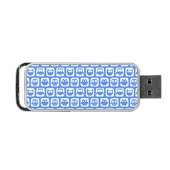 Blue And White Owl Pattern Portable Usb Flash (one Side) by GardenOfOphir