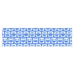 Blue And White Owl Pattern Satin Scarf (Oblong) Front