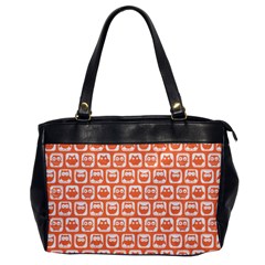 Coral And White Owl Pattern Office Handbags by GardenOfOphir