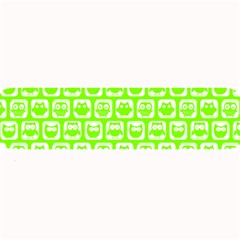 Lime Green And White Owl Pattern Large Bar Mats by GardenOfOphir