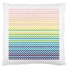 Pastel Gradient Rainbow Chevron Large Cushion Cases (one Side)  by CraftyLittleNodes