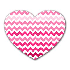 Pink Gradient Chevron Large Heart Mousepads by CraftyLittleNodes