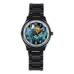 Funny Dolphin In The Universe Stainless Steel Round Watches
