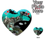 Cute Mermaid Playing With Orca Playing Cards 54 (Heart)  Front - Heart3