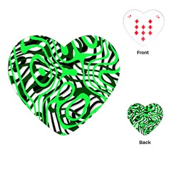 Ribbon Chaos Green Playing Cards (heart)  by ImpressiveMoments