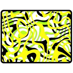 Ribbon Chaos Yellow Double Sided Fleece Blanket (large)  by ImpressiveMoments