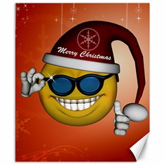 Funny Christmas Smiley With Sunglasses Canvas 20  X 24   by FantasyWorld7