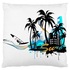 Surfing Large Cushion Cases (two Sides)  by EnjoymentArt