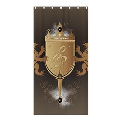 Music, Clef On A Shield With Liions And Water Splash Shower Curtain 36  X 72  (stall)  by FantasyWorld7