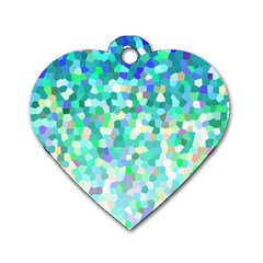 Mosaic Sparkley 1 Dog Tag Heart (two Sides) by MedusArt