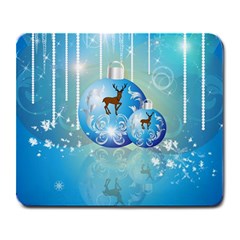 Wonderful Christmas Ball With Reindeer And Snowflakes Large Mousepads by FantasyWorld7