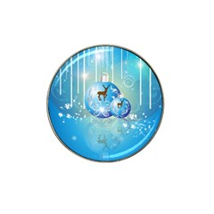 Wonderful Christmas Ball With Reindeer And Snowflakes Hat Clip Ball Marker (4 Pack) by FantasyWorld7