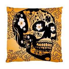 Sugar Skull In Black And Yellow Standard Cushion Case (one Side)  by FantasyWorld7