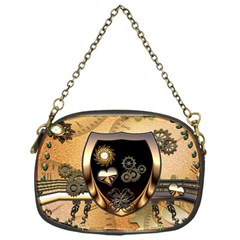 Steampunk, Shield With Hearts Chain Purses (one Side)  by FantasyWorld7