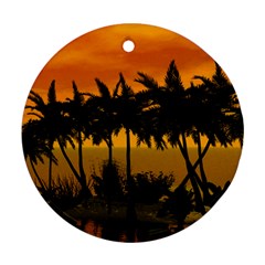 Sunset Over The Beach Ornament (round)  by FantasyWorld7