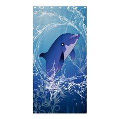 Cute Dolphin Jumping By A Circle Amde Of Water Shower Curtain 36  X 72  (stall)  by FantasyWorld7