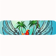 Summer Design With Cute Parrot And Palms Large Bar Mats