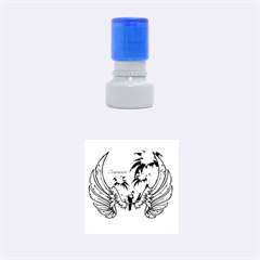 Summer Design With Cute Parrot And Palms Rubber Round Stamps (small)