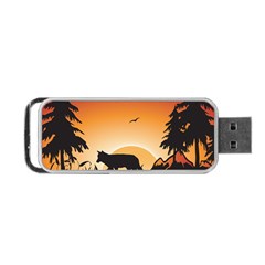 The Lonely Wolf In The Sunset Portable Usb Flash (two Sides)