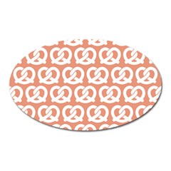 Salmon Pretzel Illustrations Pattern Oval Magnet by GardenOfOphir