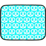 Aqua Pretzel Illustrations Pattern Fleece Blanket (Mini)