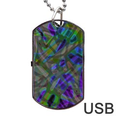 Colorful Abstract Stained Glass G301 Dog Tag Usb Flash (two Sides)  by MedusArt