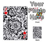 Black Floral Damasks Pattern Baroque Style Playing Cards 54 Designs  Front - HeartJ