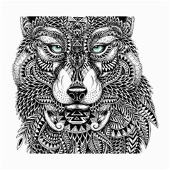 Intricate Elegant Wolf Head Illustration Collage 8  X 10 