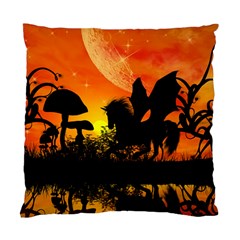 Beautiful Unicorn Silhouette In The Sunset Standard Cushion Cases (two Sides)  by FantasyWorld7