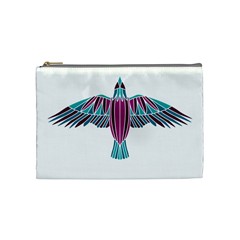 Stained Glass Bird Illustration  Cosmetic Bag (medium)  by carocollins