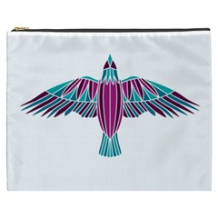 Stained Glass Bird Illustration  Cosmetic Bag (xxxl)  by carocollins