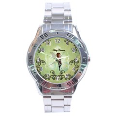 Cute Elf Playing For Christmas Stainless Steel Men s Watch by FantasyWorld7
