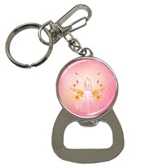 Wonderful Flowers With Butterflies And Diamond In Soft Pink Colors Bottle Opener Key Chains by FantasyWorld7