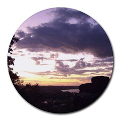  Sunset Over The Valley Round Mousepads by canvasngiftshop