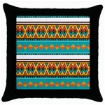 Tribal design in retro colors Throw Pillow Case (Black)
