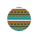 Tribal design in retro colors Rubber Round Coaster (4 pack)