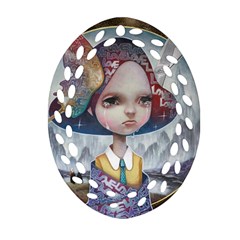 World Peace Oval Filigree Ornament (2-side)  by YOSUKE