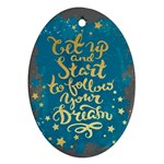 let up and start(gold)3 Oval Ornament (Two Sides) Front