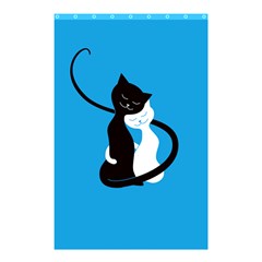 Blue Hugging Love Cats Shower Curtain 48  X 72  (small)  by CreaturesStore