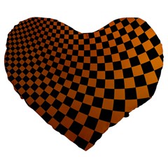 Abstract Square Checkers  Large 19  Premium Flano Heart Shape Cushions by OZMedia
