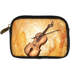 Wonderful Violin With Violin Bow On Soft Background Digital Camera Cases by FantasyWorld7