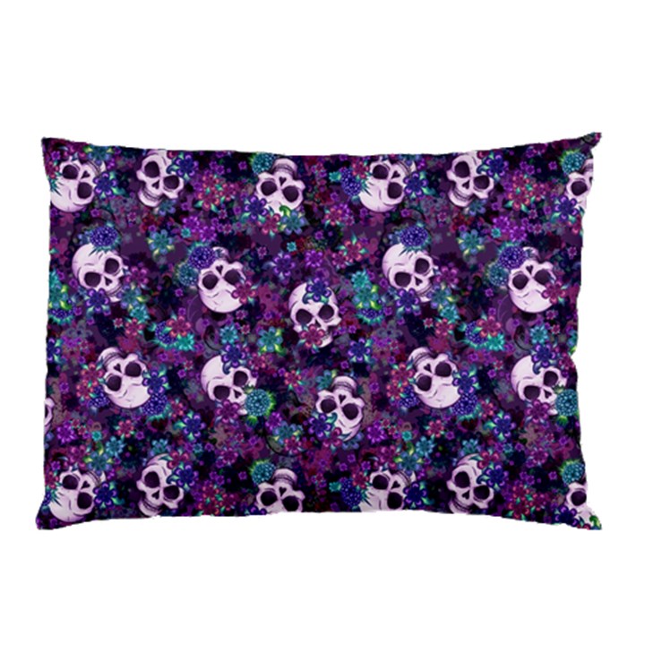 Flowers and Skulls Pillow Case (Two Sides)