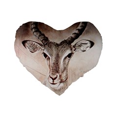 Antelope Horns Standard 16  Premium Flano Heart Shape Cushions by TwoFriendsGallery