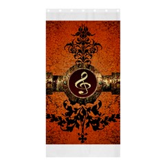 Wonderful Golden Clef On A Button With Floral Elements Shower Curtain 36  X 72  (stall)  by FantasyWorld7