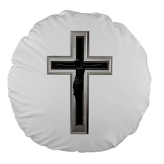Christian Cross Large 18  Premium Round Cushion  by igorsin