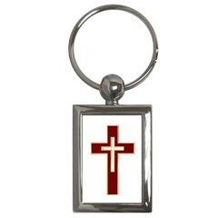 Red Christian Cross Key Chain (rectangle) by igorsin