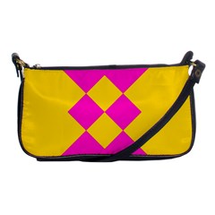 Yellow Pink Shapes Shoulder Clutch Bag by LalyLauraFLM